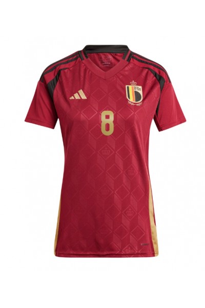 Belgia Youri Tielemans #8 Fotballdrakt Hjemme Klær Dame EM 2024 Korte ermer Belgia Youri Tielemans #8 Fotballdrakt Hjemme Klær Dame EM 2024 Korte ermer